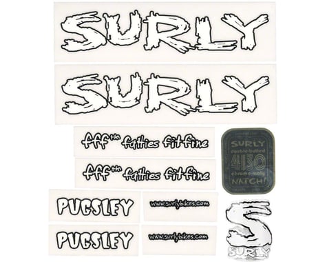 Surly Pugsley Decal Set with Headbadge White